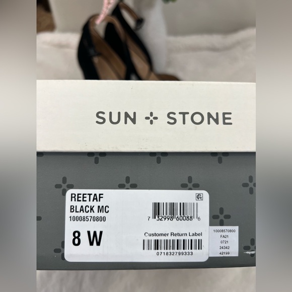 Sun & Stone Reeta Block Heel Platform High-Heels in Black Suede - Picture 9 of 9